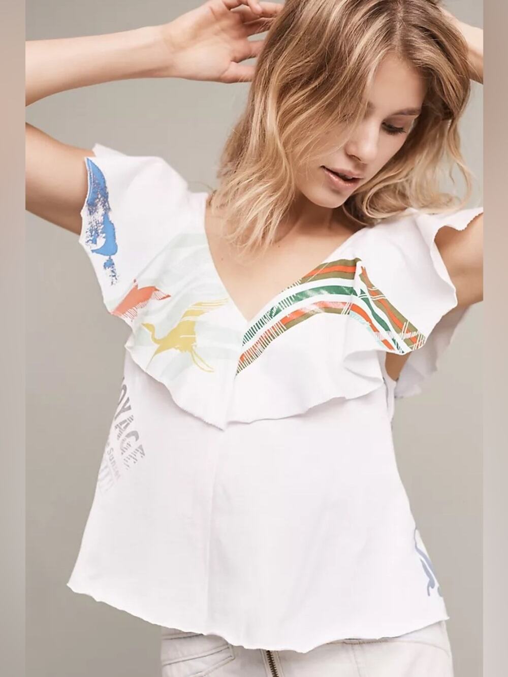 Anthropologie Retro Ruffled Top size XS